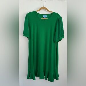 CeCe Crewneck Knit Dress Emerald Green Size XL Colorful Summer Party